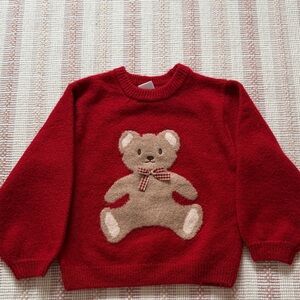 Zara Red Teddy Bear Sweater